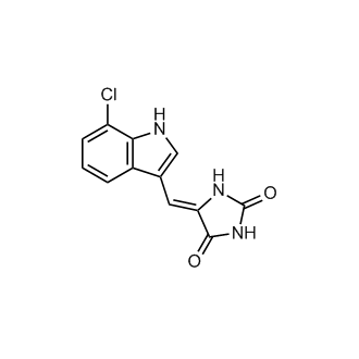 5-((7-氯-1H-吲哚-3-基)亚甲基)咪唑啉-2,4-二酮结构式