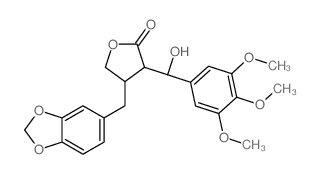 2(3H)-Furanone,4-(1,3-benzodioxol-5-ylmethyl)dihydro-3-[(S)-hydroxy(3,4,5-trimethoxyphenyl)methyl]-,(3S,4R)-结构式