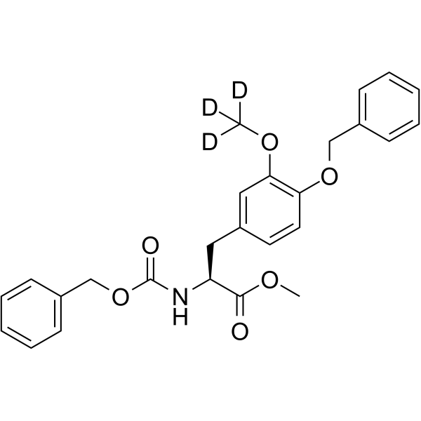 4-O-Benzyl-N-[(benzyloxy)carbonyl]-3-O-methyl-L-DOPA-d3 Methyl Ester结构式