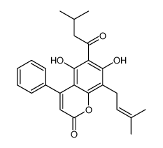 4-Phenyl-5,7-dihydroxy-6-(3-methylbutanoyl)-8-(3-methyl-2-butenyl)-2H-1-benzopyran-2-one picture