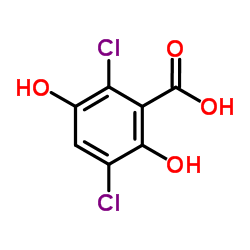 2,5-Dichloro-3,6-dihydroxybenzoic acid Structure