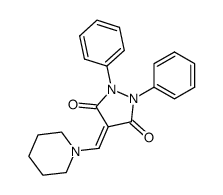 1,2-diphenyl-4-piperidin-1-ylmethylene-pyrazolidine-3,5-dione结构式