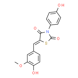 5-(4-hydroxy-3-methoxybenzylidene)-3-(4-hydroxyphenyl)-1,3-thiazolidine-2,4-dione Structure