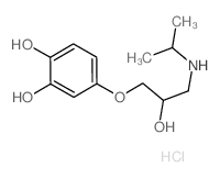 1,2-Benzenediol,4-[2-hydroxy-3-[(1-methylethyl)amino]propoxy]-, hydrochloride (1:1) Structure