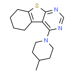 4-(4-methylpiperidin-1-yl)-5,6,7,8-tetrahydrobenzo[4,5]thieno[2,3-d]pyrimidine结构式