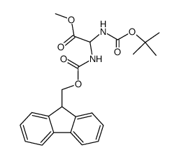 (R,S)-tert-butoxycarbonylamino-fluorenylmethoxycarbonylaminoacetic acid methyl ester Structure