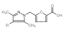 5-[(4-Bromo-3,5-dimethyl-1H-pyrazol-1-yl)methyl]-2-furoic acid structure