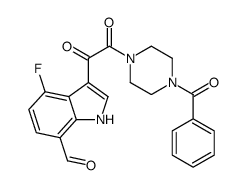 3-[2-(4-benzoylpiperazin-1-yl)-2-oxoacetyl]-4-fluoro-1H-indole-7-carbaldehyde结构式