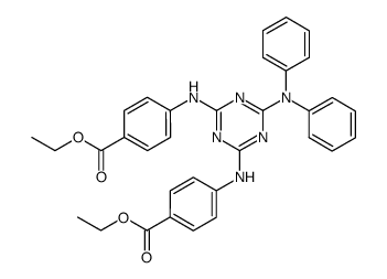 4,4'-(6-diphenylamino-[1,3,5]triazine-2,4-diyldiamino)-bis-benzoic acid diethyl ester结构式