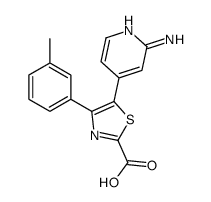 5-(2-aminopyridin-4-yl)-4-(3-methylphenyl)-1,3-thiazole-2-carboxylic acid结构式