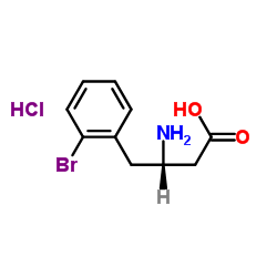 (S)-3-氨基-4-(2-溴苯基)-丁酸盐酸盐结构式