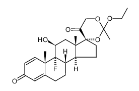 (8S,9R,10S,11S,13S,14S,17R)-2'-ethoxy-9-fluoro-11-hydroxy-2',10,13-trimethyl-7,8,9,10,11,12,13,14,15,16-decahydrospiro[cyclopenta[a]phenanthrene-17,4'-[1,3]dioxane]-3,5'(6H)-dione结构式