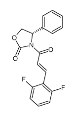 (S)-3-[(E)-3-(2,6-difluorophenyl)prop-2-enoyl]-4-phenyl-1,3-oxazolidin-2-one结构式