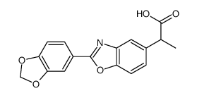 α-Methyl-2-(3,4-methylenedioxyphenyl)-5-benzoxazoleacetic acid结构式
