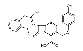 (6R,7R)-7-[[2-[2-(aminomethyl)phenyl]acetyl]amino]-8-oxo-3-[(6-oxo-1H-pyridazin-3-yl)sulfanylmethyl]-5-thia-1-azabicyclo[4.2.0]oct-2-ene-2-carboxylic acid Structure