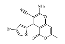 2-amino-4-(4-bromothiophen-2-yl)-7-methyl-5-oxo-4H-pyrano[3,2-c]pyran-3-carbonitrile结构式