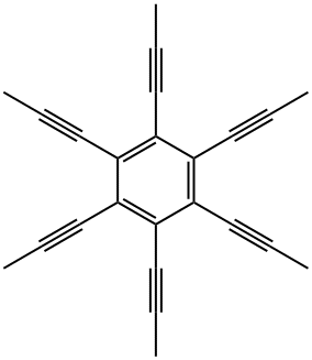 1,2,3,4,5,6-六(丙-1-炔-1-基)苯结构式