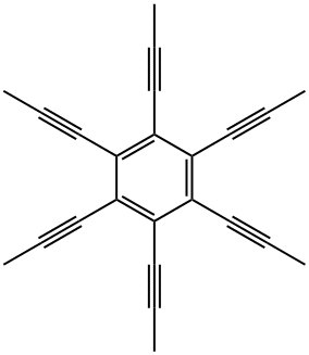 1,2,3,4,5,6-hexa(prop-1-yn-1-yl)benzene structure