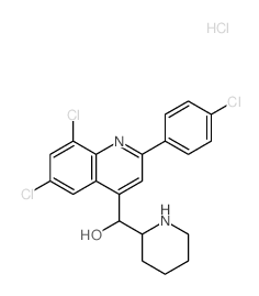 [6,8-dichloro-2-(4-chlorophenyl)quinolin-4-yl]-(2-piperidyl)methanol结构式