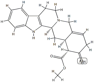 19,20-Didehydro-17-oxoyohimban-16α-carboxylic acid methyl ester structure