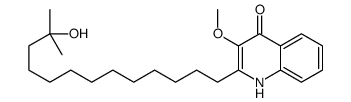 2-(12-hydroxy-12-methyltridecyl)-3-methoxy-1H-quinolin-4-one结构式