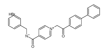 N-benzyl-1-[2-oxo-2-(4-phenylphenyl)ethyl]pyridin-1-ium-4-carboxamide,bromide Structure