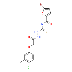 5-bromo-N-({2-[(4-chloro-3-methylphenoxy)acetyl]hydrazino}carbonothioyl)-2-furamide Structure