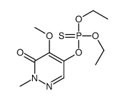 5-diethoxyphosphinothioyloxy-4-methoxy-2-methylpyridazin-3-one结构式