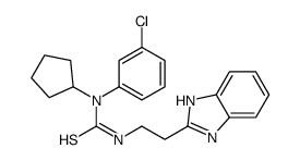 (9CI)-N-[2-(1H-苯并咪唑-2-基)乙基]-N-(3-氯苯基)-N-环戊基-硫脲结构式
