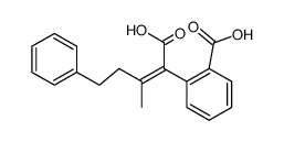 trans(CH3:COOH)-2-<2-Carboxy-phenyl>-3-methyl-5-phenyl-pent-2-ensaeure Structure