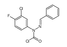 N-(benzylideneamino)-N-(3-chloro-4-fluorophenyl)carbamoyl chloride Structure