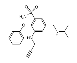 5-(Isopropylamino-methyl)-2-phenoxy-3-prop-2-ynylamino-benzenesulfonamide结构式