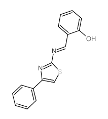 Phenol, 2-(((4-phenyl-2-thiazolyl)imino)methyl)- Structure