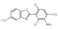 2,4-dibromo-6-methyl-3-(5-methyl-1,3-benzoxazol-2-yl)aniline Structure