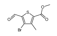 methyl 4-bromo-5-formyl-3-methylthiophene-2-carboxylate结构式