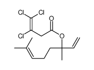 3,7-dimethylocta-1,6-dien-3-yl 3,4,4-trichlorobut-3-enoate结构式