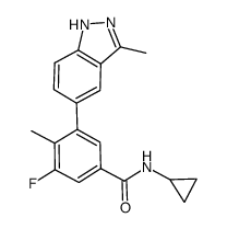 N-cyclopropyl-3-fluoro-4-methyl-5-(3-methyl-1H-indazol-5-yl)benzamide结构式