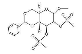 methyl 4,6-O-benzylidene-2,3-di-O-methanesulfonyl-α-D-glucopyranoside Structure