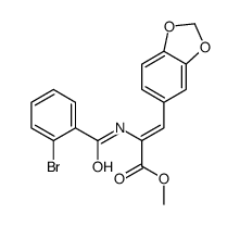 methyl 3-(1,3-benzodioxol-5-yl)-2-[(2-bromobenzoyl)amino]prop-2-enoate结构式