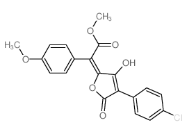 Benzeneacetic acid, a-[4-(4-chlorophenyl)-3-hydroxy-5-oxo-2(5H)-furanylidene]-4-methoxy-, methyl ester, (E)- (9CI) structure