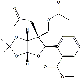 3-C-[(Acetyloxy)methyl]-1-O,2-O-isopropylidene-α-D-xylofuranose 3-acetate 5-benzoate结构式