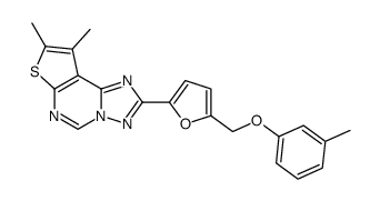 8,9-dimethyl-2-{5-[(3-methylphenoxy)methyl]furan-2-yl}thieno[3,2-e][1,2,4]triazolo[1,5-c]pyrimidine Structure