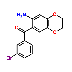 (7-AMINO-2,3-DIHYDRO-BENZO[1,4]DIOXIN-6-YL)-(3-BROMO-PHENYL)-METHANONE结构式