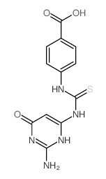 4-[(2-amino-6-oxo-3H-pyrimidin-4-yl)thiocarbamoylamino]benzoic acid结构式