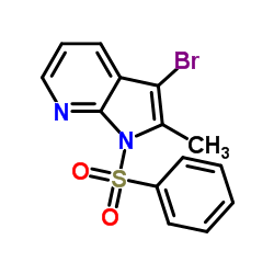 3-溴-2-甲基-1-(苯磺酰基)-1H-吡咯并[2.3-B]吡啶图片