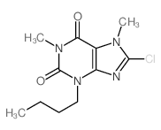 3-butyl-8-chloro-1,7-dimethyl-purine-2,6-dione结构式