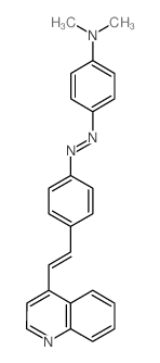 N,N-dimethyl-4-[4-(2-quinolin-4-ylethenyl)phenyl]diazenyl-aniline structure