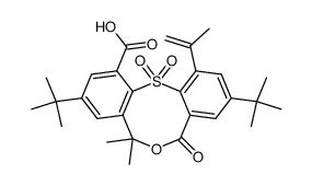 3,9-di-tert-butyl-5,5-dimethyl-7-oxo-11-(prop-1-en-2-yl)-5H,7H-dibenzo[c,f][1,5]oxathiocine-1-carboxylic acid 12,12-dioxide Structure