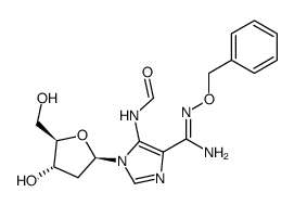 N'-benzyloxy-1-(2-deoxy-β-D-ribofuranosyl)-5-formamido-1H-imidazole-4-carboxamidine结构式