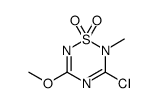 3-chloro-5-methoxy-2-methyl-1,2,4,6-thiatriazine 1,1-dioxide结构式